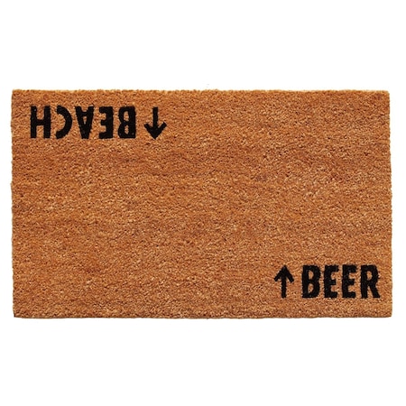 Configuracion 17 x 29 in. Beach Beer Rectangular Doormat Natural & Black CO3360045
